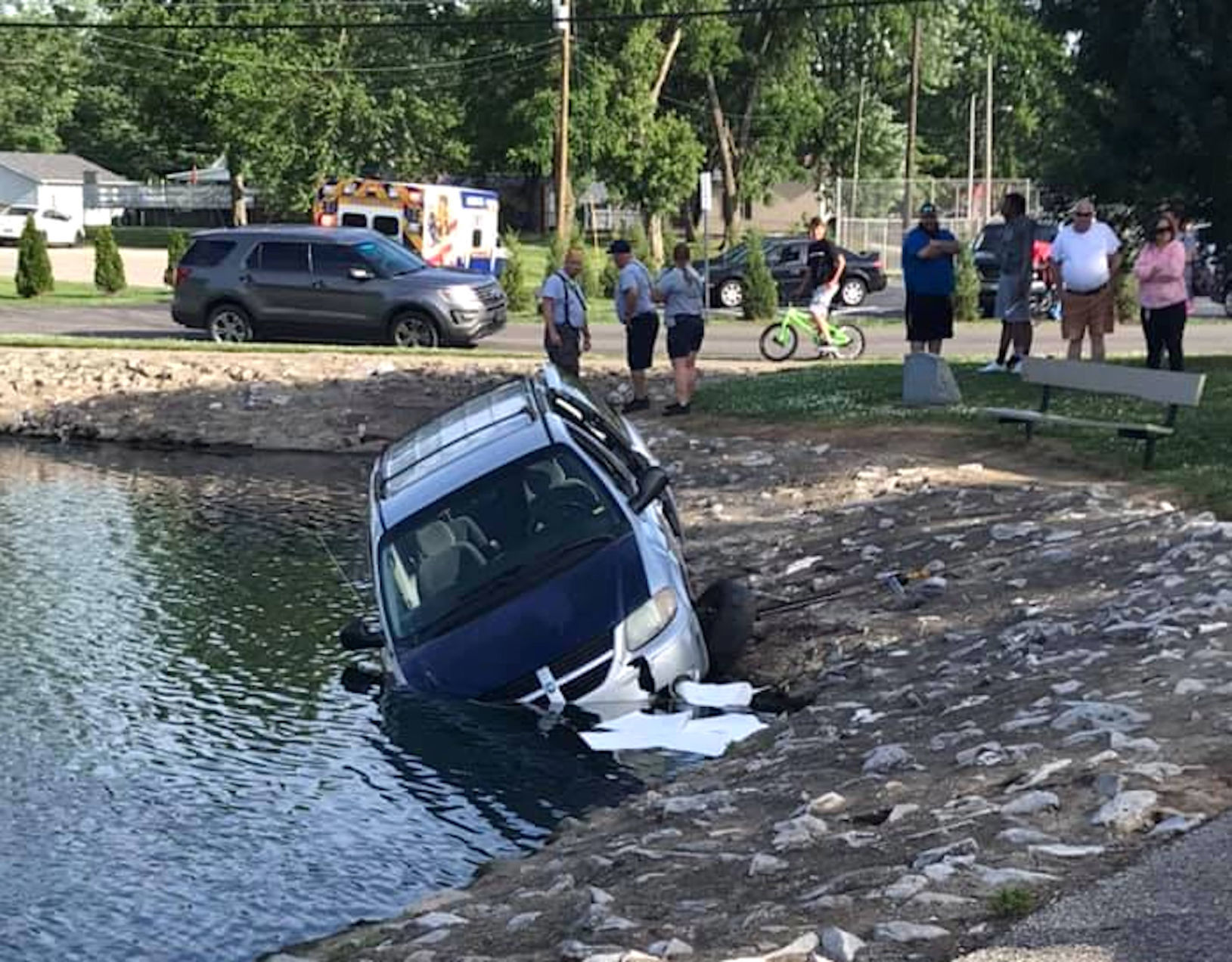 Lafayette Park pond rescue